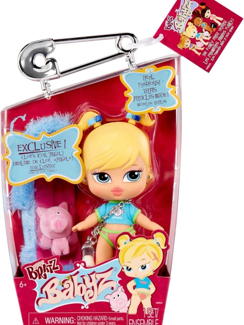 Bratz Babyz Blonde Doll in Blue Outfit with Pink Plush Pig – Bratz